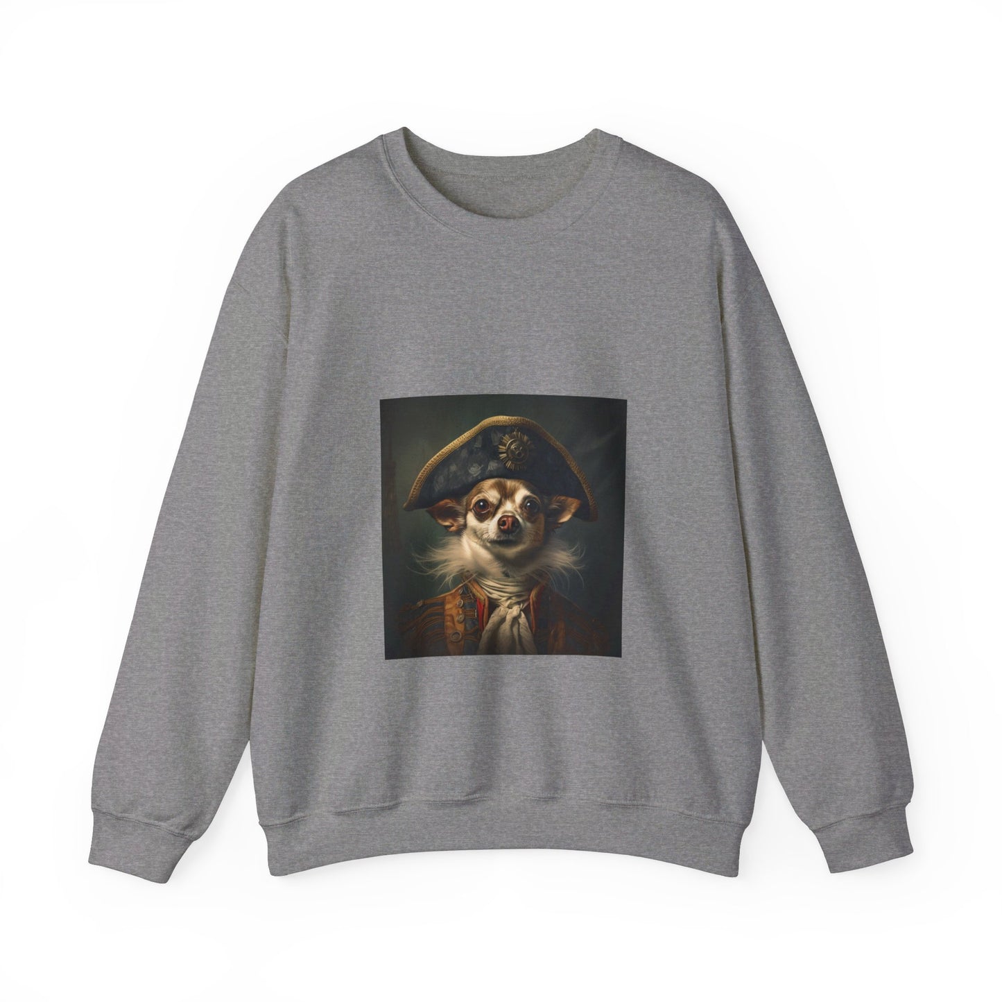 Chihuahua - 17th Century Pirate - Pet Portrait Unisex Crewneck Sweatshirt