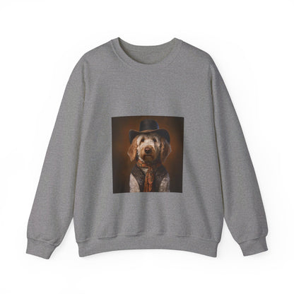 Golden Doodle - Cowboy - Pet Portrait Unisex Crewneck Sweatshirt