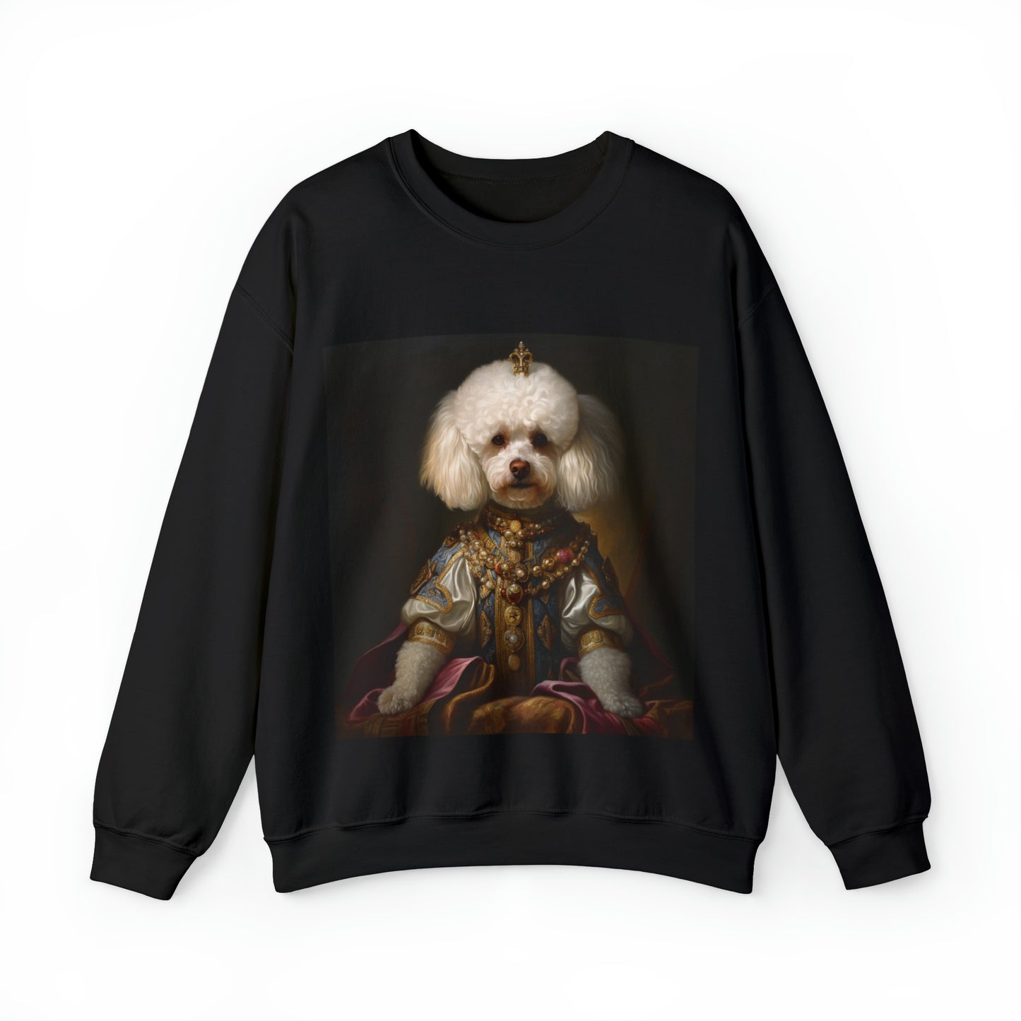 Bichon Frisé - 17th Century European Monarch - Pet Portrait Unisex Crewneck Sweatshirt