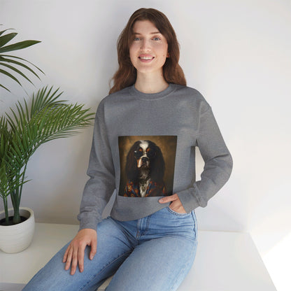 Cavalier King Charles Spaniel - 20th Century Rockstar - Pet Portrait Unisex Crewneck Sweatshirt