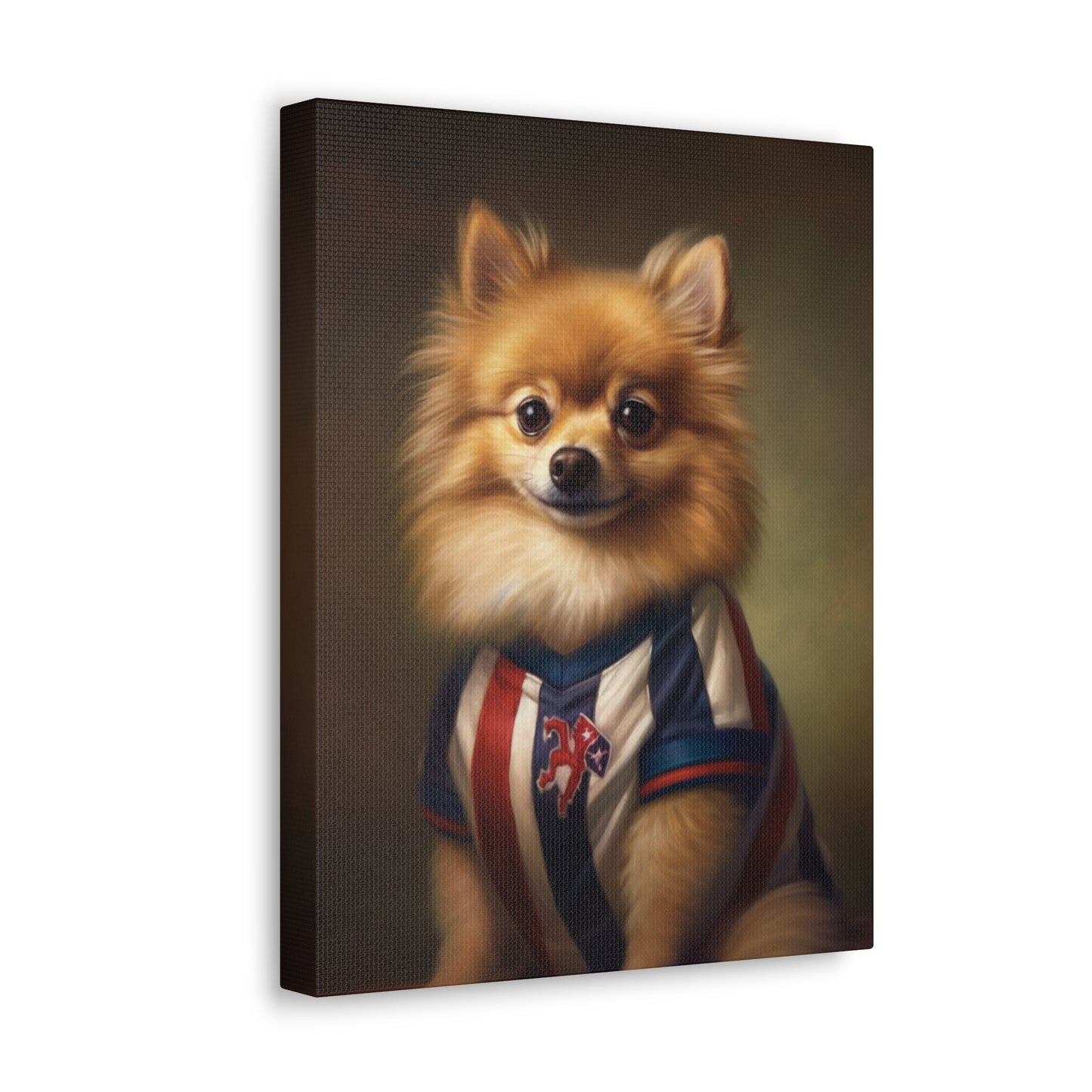 Pomeranian - 20th Century Soccer Player - Pet Portrait Canvas