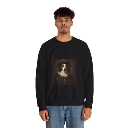 Border Collie - Renaissance Painter - Pet Portrait Unisex Crewneck Sweatshirt