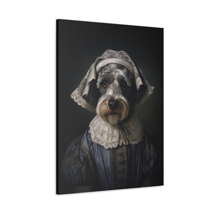 Schnauzer  - 19th Century Governess - Pet Portrait Canvas