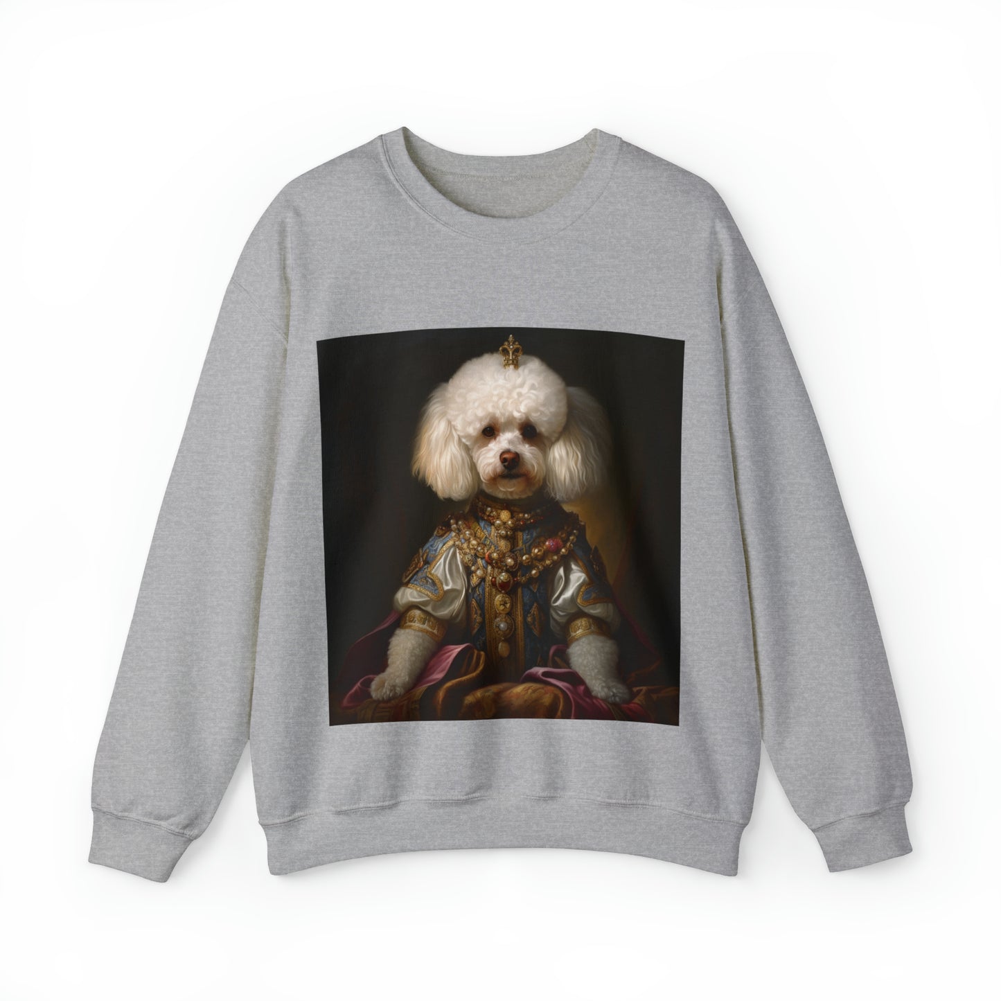 Bichon Frisé - 17th Century European Monarch - Pet Portrait Unisex Crewneck Sweatshirt