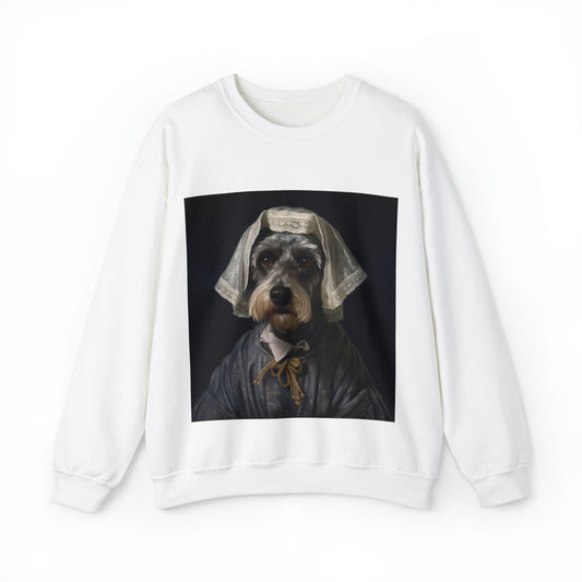 Schnauzer - 19th Century Governess - Pet Portrait Unisex Crewneck Sweatshirt