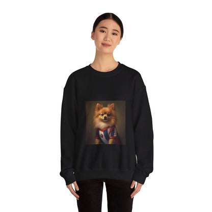 Pomeranian - 20th Century Soccer Player - Pet Portrait Unisex Crewneck Sweatshirt