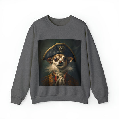 Chihuahua - 17th Century Pirate - Pet Portrait Unisex Crewneck Sweatshirt