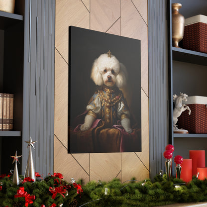 Bichon Frisé - 17th Century European Monarch - Pet Portrait Canvas