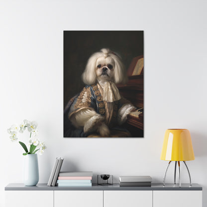 Pekingese  - 18th Century Composer - Pet Portrait Canvas