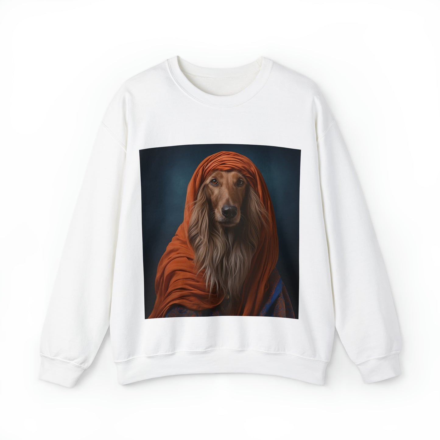 Afghan Hound - 10th Century Persian Poet - Pet Portrait Unisex Crewneck Sweatshirt