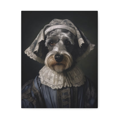 Schnauzer  - 19th Century Governess - Pet Portrait Canvas