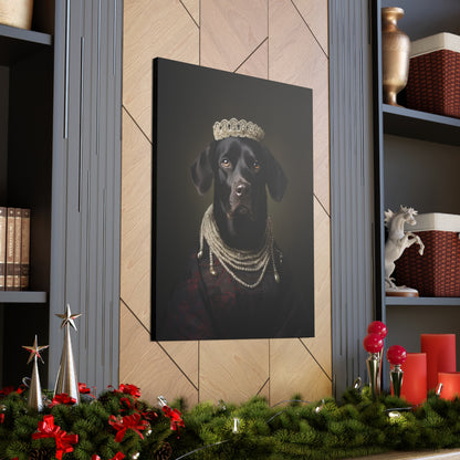 Black Lab - Victorian Era Woman of Nobility - Pet Portrait Canvas