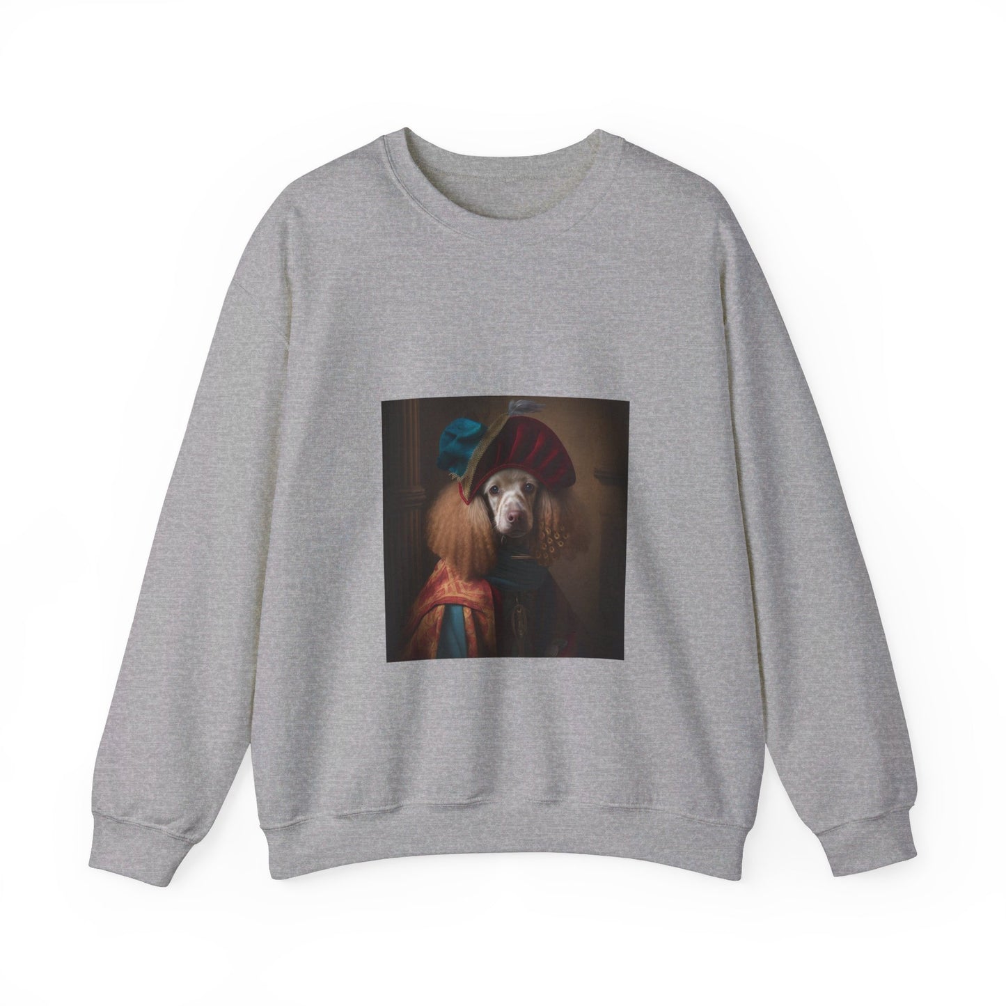 Poodle - 9th Century Jester - Pet Portrait Unisex Crewneck Sweatshirt