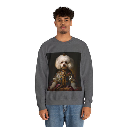 Bichon Frisé - 17th Century European Monarch - Pet Portrait Unisex Crewneck Sweatshirt