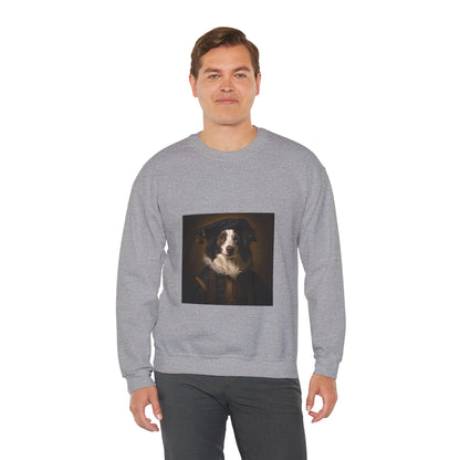 Border Collie - Renaissance Painter - Pet Portrait Unisex Crewneck Sweatshirt