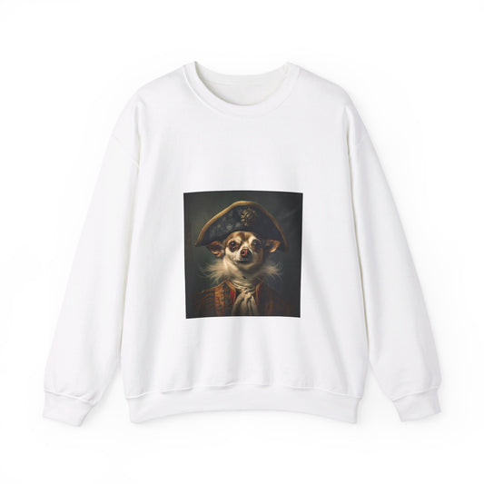 Chihuahua - 17th Century Pirate - Pet Portrait Unisex Crewneck Sweatshirt