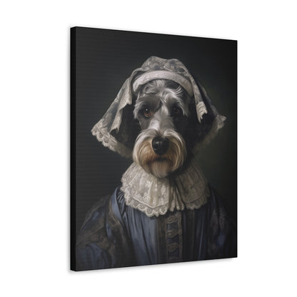 Schnauzer  - 19th Century Governess - Pet Portrait Canvas