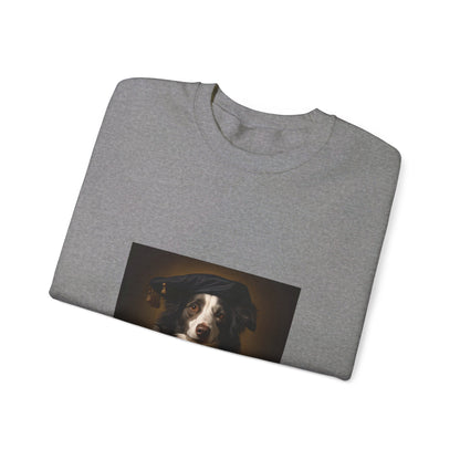 Border Collie - Renaissance Painter - Pet Portrait Unisex Crewneck Sweatshirt