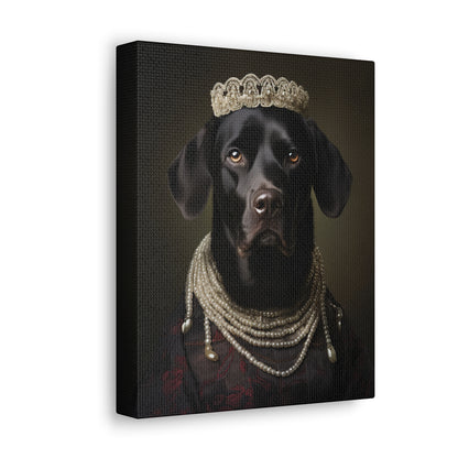 Black Lab - Victorian Era Woman of Nobility - Pet Portrait Canvas