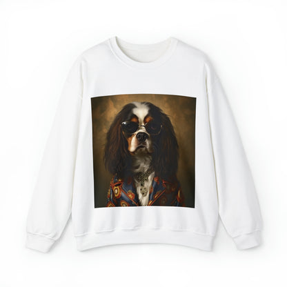 Cavalier King Charles Spaniel - 20th Century Rockstar - Pet Portrait Unisex Crewneck Sweatshirt