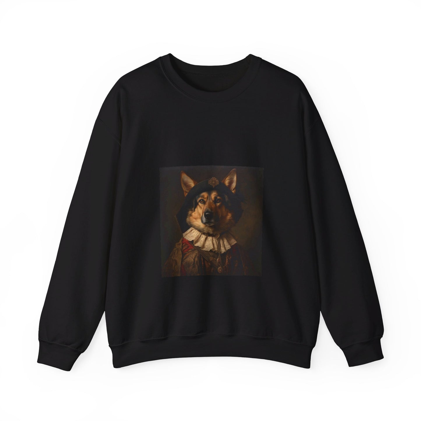 German Shepard - 17th Century Explorer - Pet Portrait Unisex Crewneck Sweatshirt