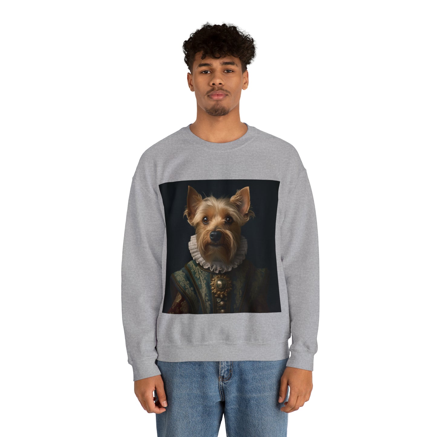 Yorkshire Terrier - 16th Century Playwright - Pet Portrait Unisex Crewneck Sweatshirt