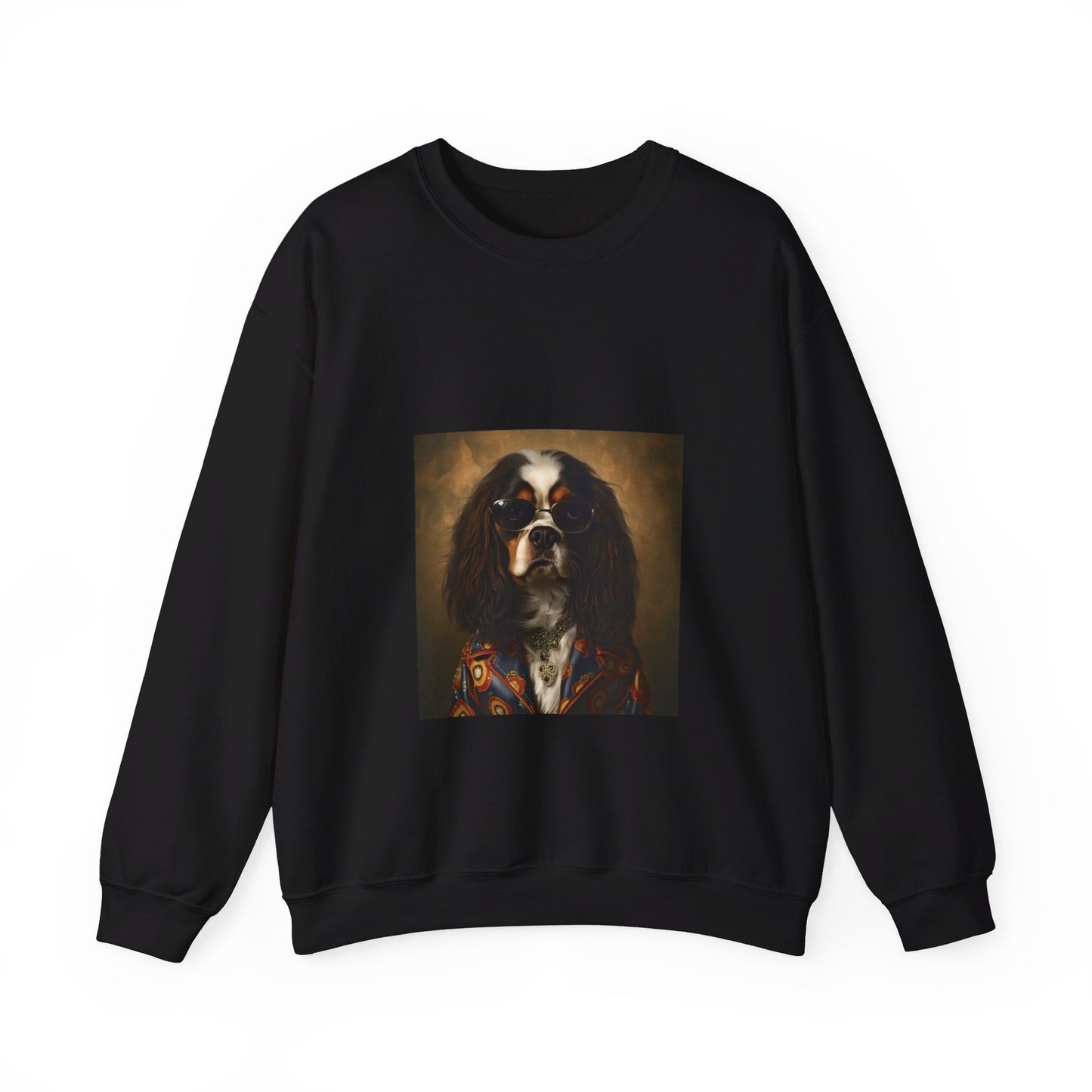 Cavalier King Charles Spaniel - 20th Century Rockstar - Pet Portrait Unisex Crewneck Sweatshirt