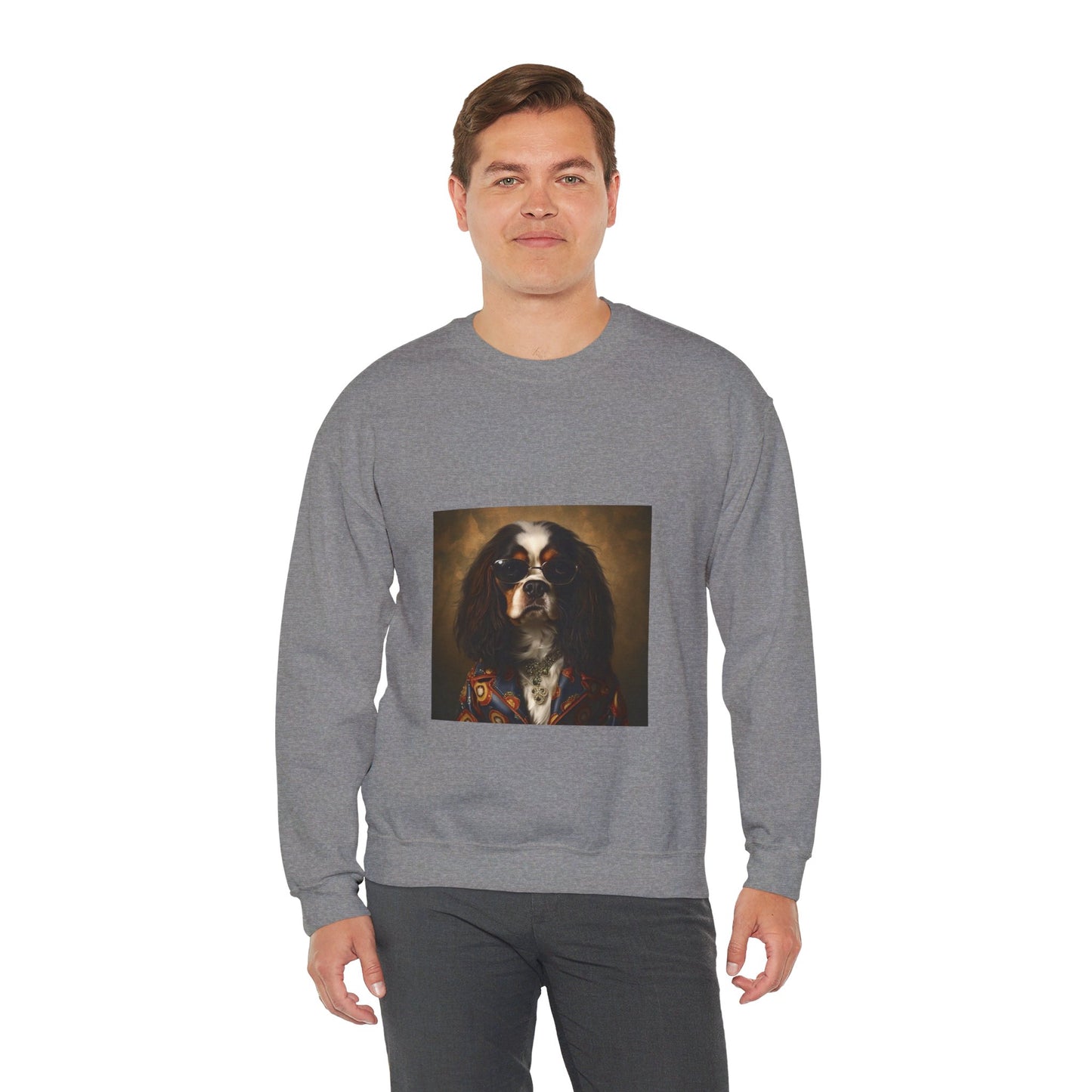 Cavalier King Charles Spaniel - 20th Century Rockstar - Pet Portrait Unisex Crewneck Sweatshirt