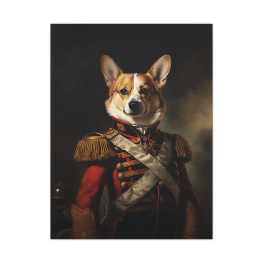 Corgi - 19th Century General - Pet Portrait Canvas