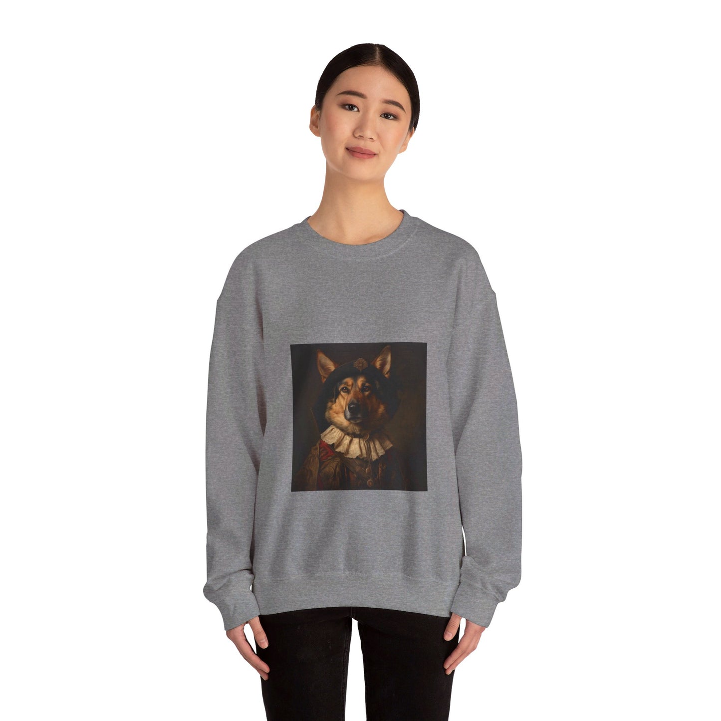 German Shepard - 17th Century Explorer - Pet Portrait Unisex Crewneck Sweatshirt