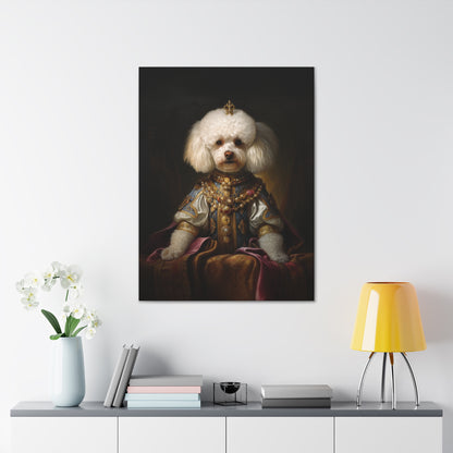 Bichon Frisé - 17th Century European Monarch - Pet Portrait Canvas