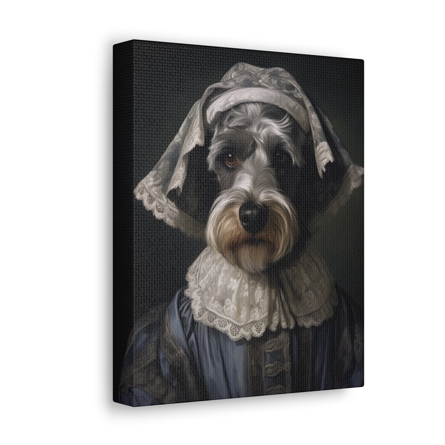 Schnauzer  - 19th Century Governess - Pet Portrait Canvas