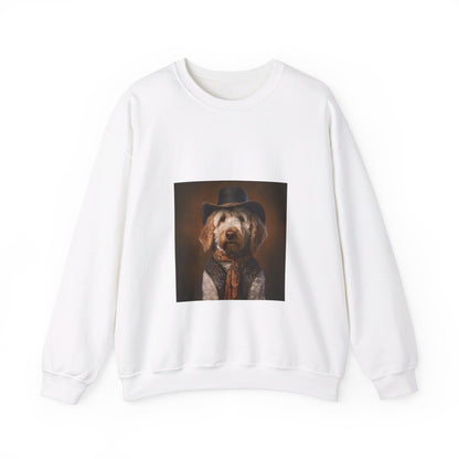 Golden Doodle - Cowboy - Pet Portrait Unisex Crewneck Sweatshirt