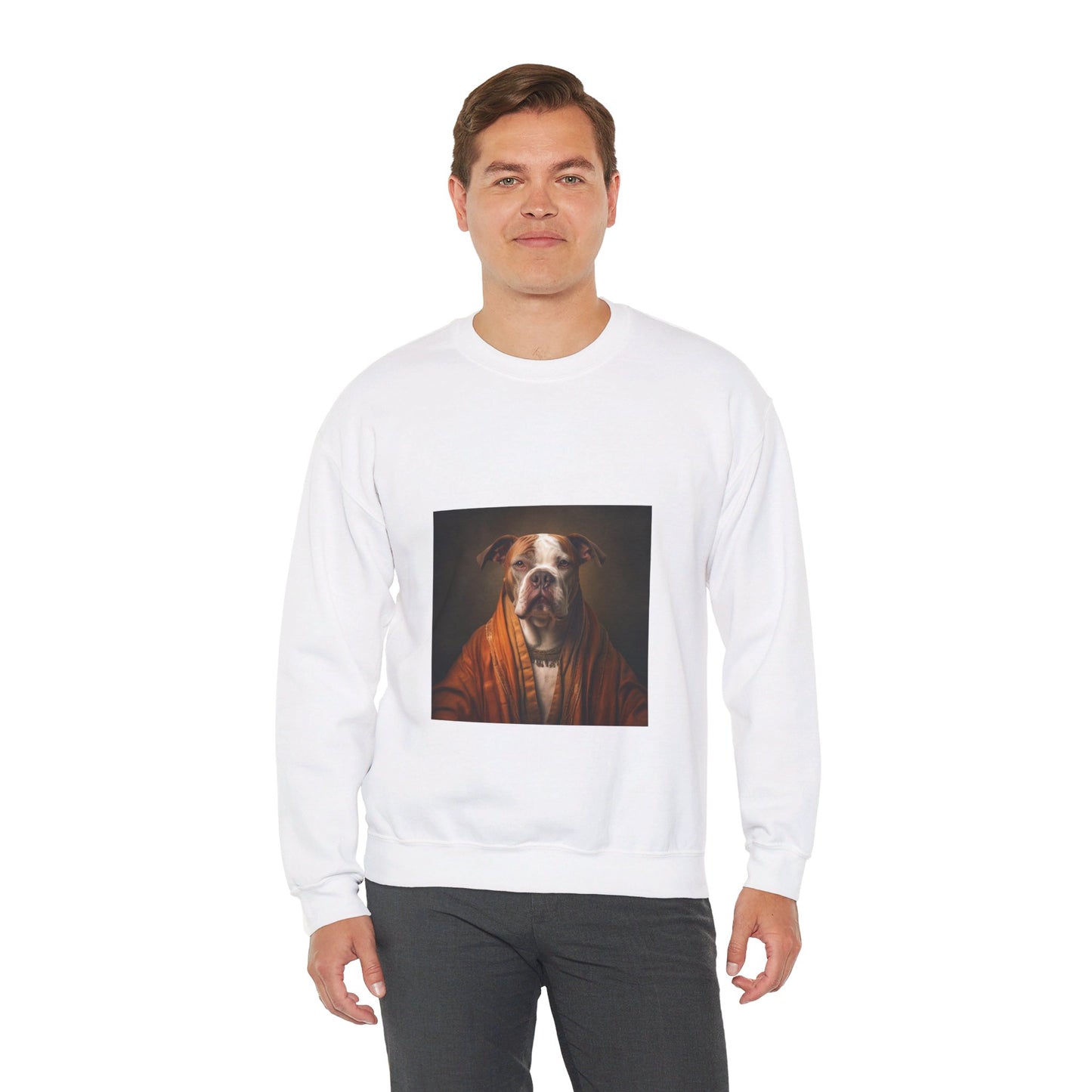 Bulldog - Monk - Pet Portrait Unisex Crewneck Sweatshirt