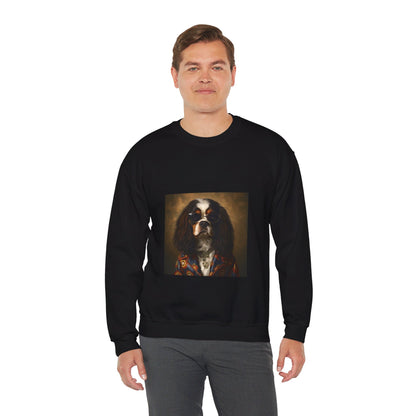 Cavalier King Charles Spaniel - 20th Century Rockstar - Pet Portrait Unisex Crewneck Sweatshirt