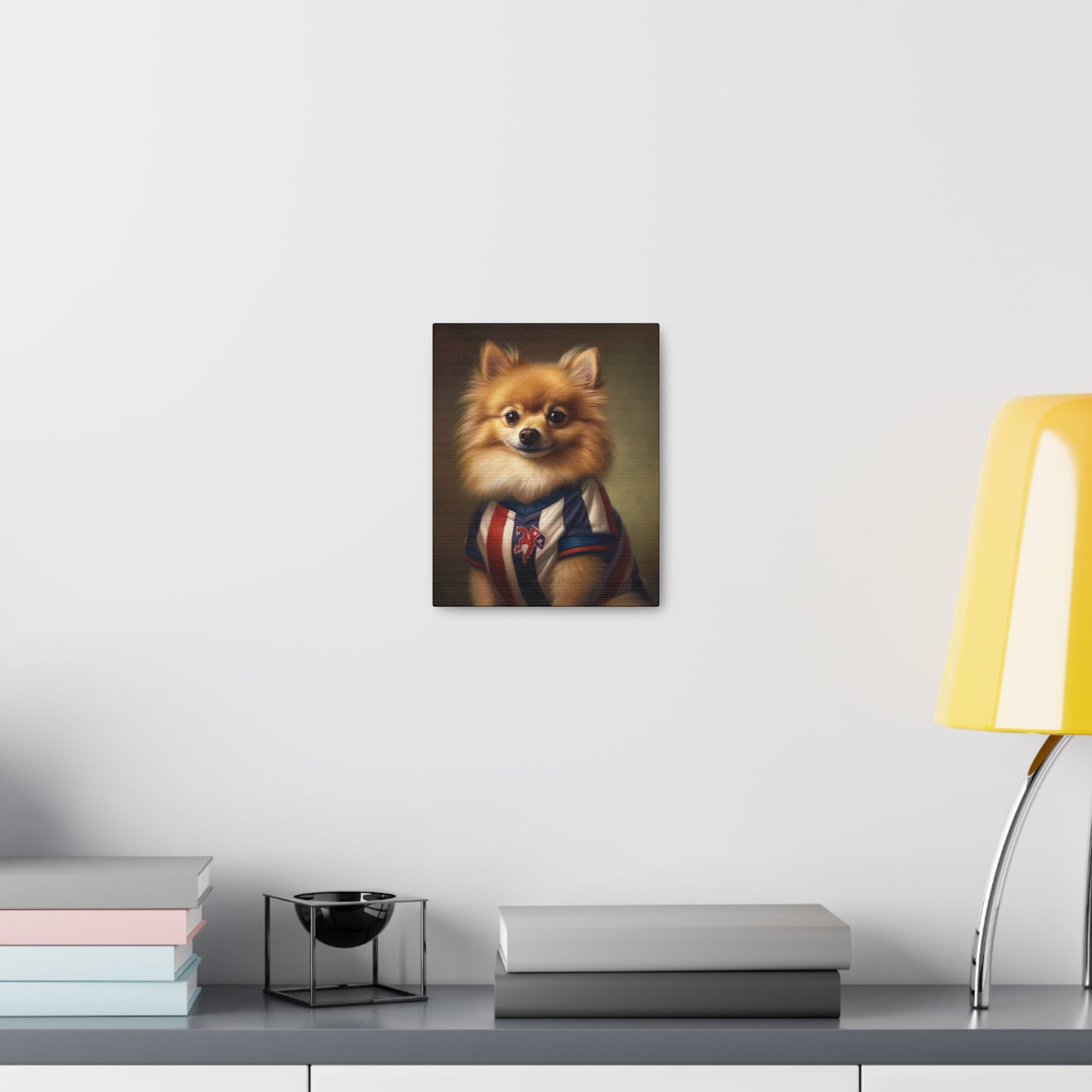 Pomeranian - 20th Century Soccer Player - Pet Portrait Canvas