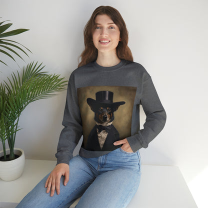 Australian Shepard - 19th Century Politician - Pet Portrait Unisex Crewneck Sweatshirt