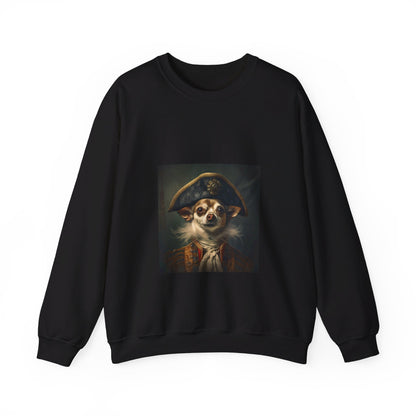 Chihuahua - 17th Century Pirate - Pet Portrait Unisex Crewneck Sweatshirt