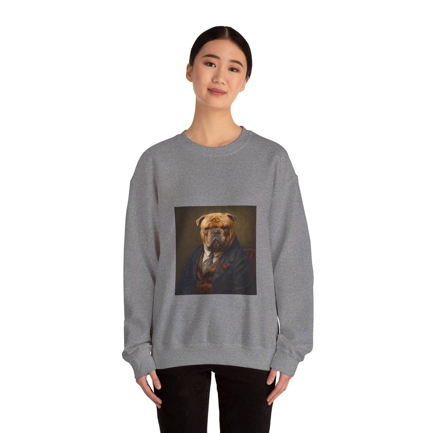 Mastiff - 20th Century Mobster - Pet Portrait Unisex Crewneck Sweatshirt