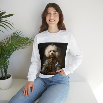 Bichon Frisé - 17th Century European Monarch - Pet Portrait Unisex Crewneck Sweatshirt