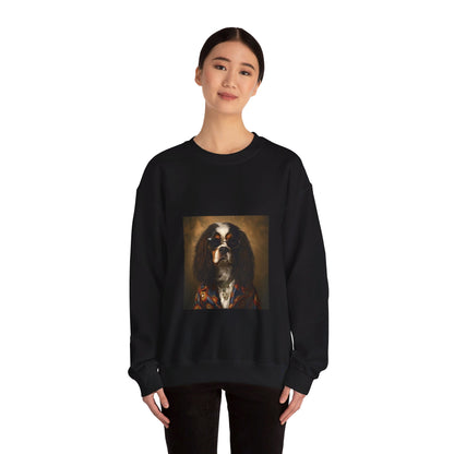 Cavalier King Charles Spaniel - 20th Century Rockstar - Pet Portrait Unisex Crewneck Sweatshirt