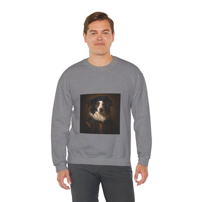 Border Collie - Renaissance Painter - Pet Portrait Unisex Crewneck Sweatshirt