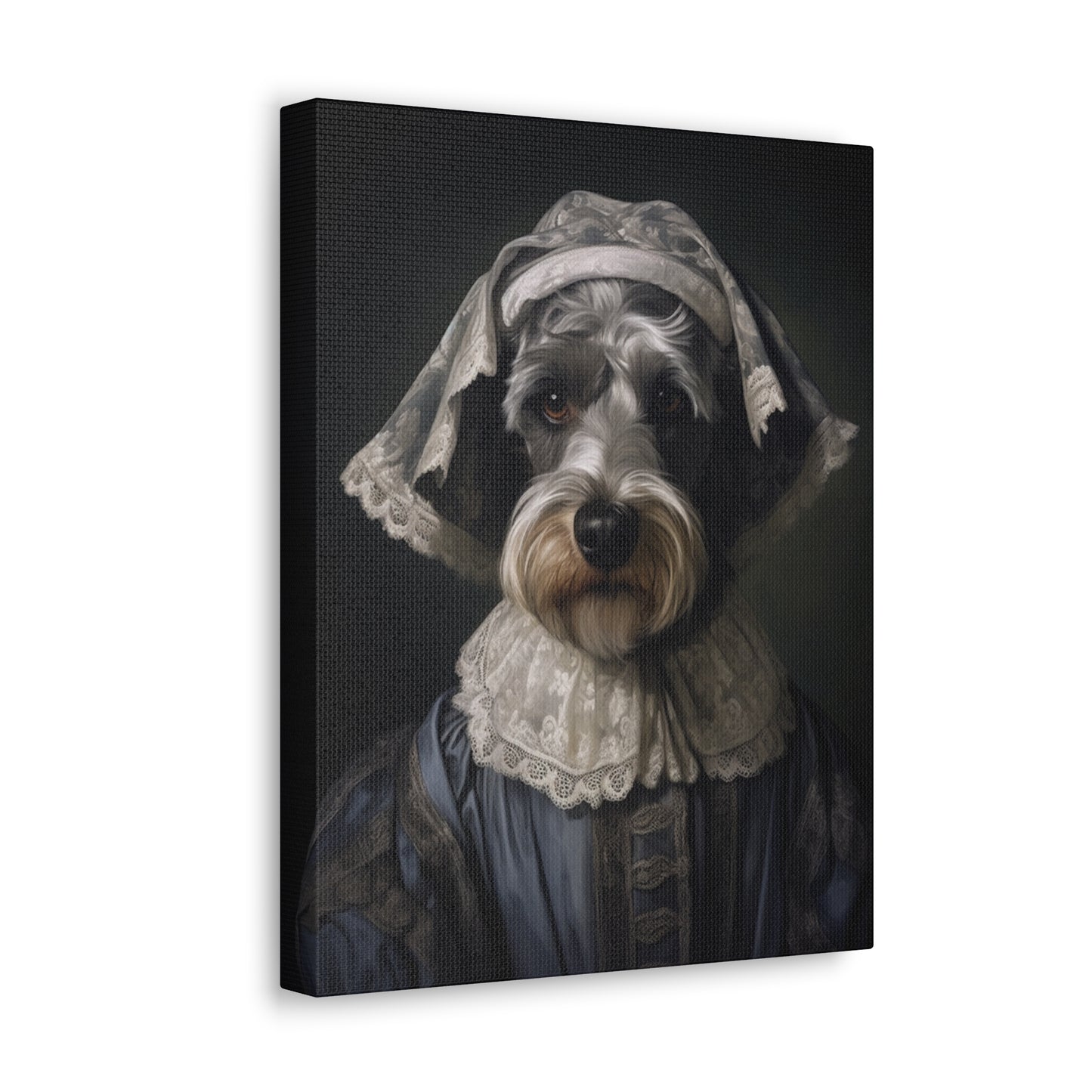 Schnauzer  - 19th Century Governess - Pet Portrait Canvas