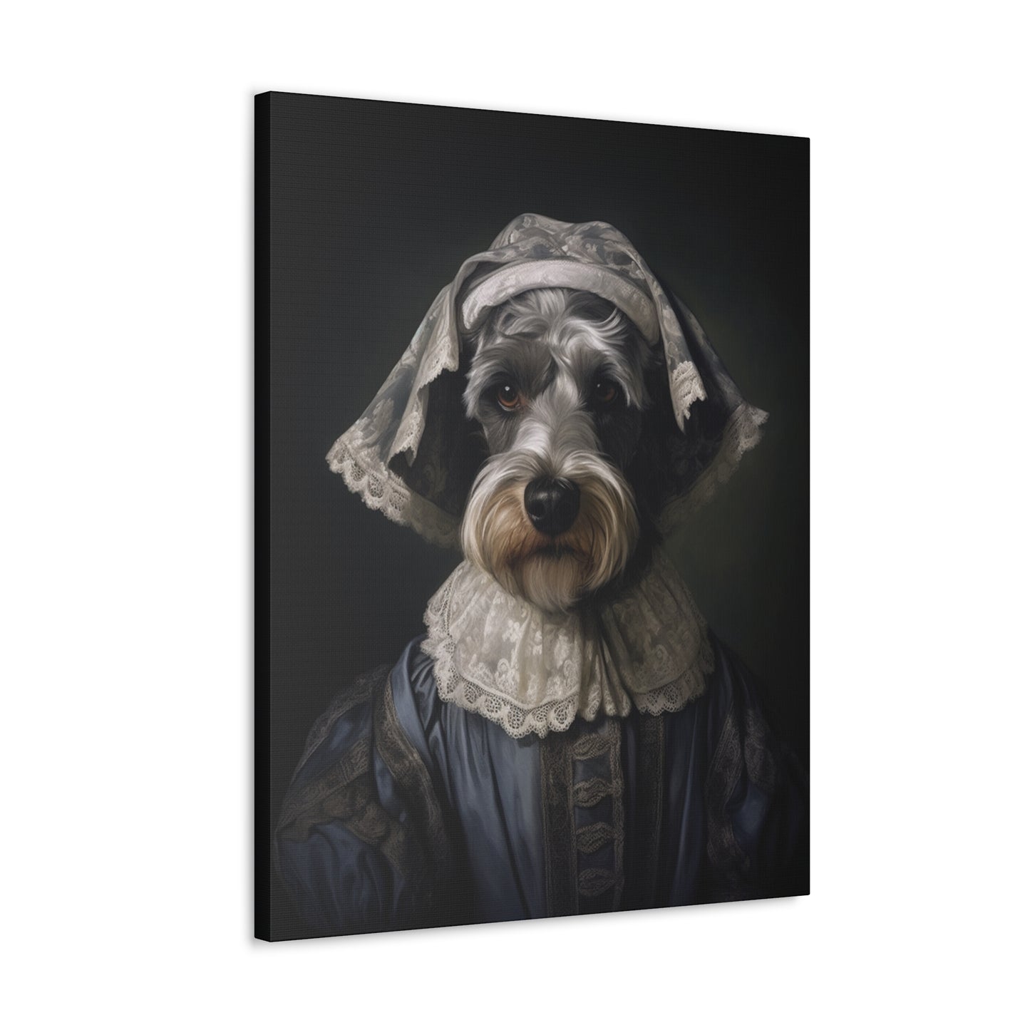 Schnauzer  - 19th Century Governess - Pet Portrait Canvas