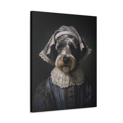 Schnauzer  - 19th Century Governess - Pet Portrait Canvas