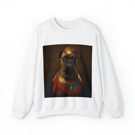 Boxer - Ancient Egyptian Pharaoh - Pet Portrait Unisex Crewneck Sweatshirt