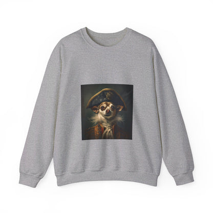 Chihuahua - 17th Century Pirate - Pet Portrait Unisex Crewneck Sweatshirt