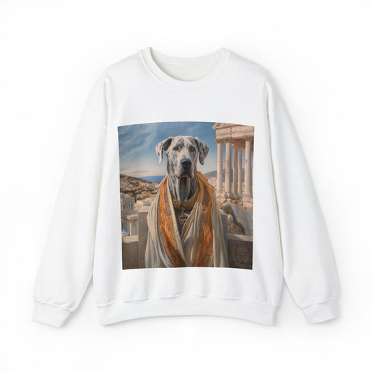 Great Dane - Ancient Greek Philosopher - Pet Portrait Unisex Crewneck Sweatshirt