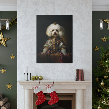 Bichon Frisé - 17th Century European Monarch - Pet Portrait Canvas