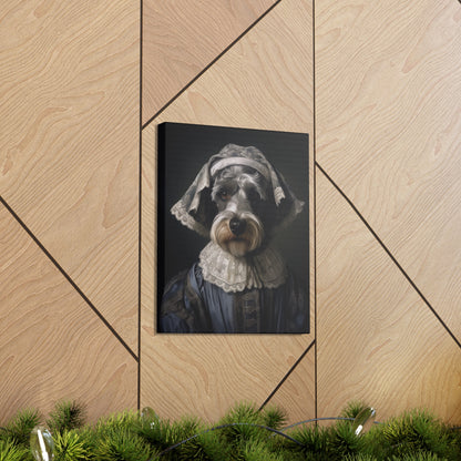 Schnauzer  - 19th Century Governess - Pet Portrait Canvas